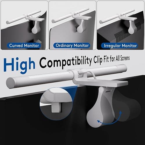 Quntis Monitor Light Bar with Remote, Eye-Care No Glare, Space Saving Home Office Desk Lamp, White, Stepless Dimming, Easy Setup LED Computer Light Backlight for Curved Gaming Monitors Reading Study thumbnail 5