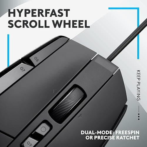 Logitech G502 X Wired Gaming Mouse - LIGHTFORCE hybrid optical-mechanical primary switches, HERO 25K gaming sensor, compatible with PC - macOS/Windows - Black thumbnail 3