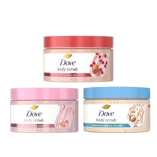 Dove Mixed Body Scub Trial Pack 3 Pack for Women 3.5 oz | For Visibly Silky-Smooth, Nourished Skin - Image 1