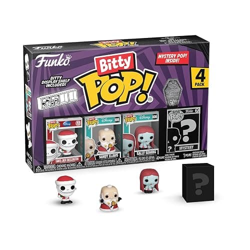Funko Bitty Pop! the Nightmare Before Christmas - Santa Jack 4PK - Santa Jack, Sandy Claws, Vampire Teddy With Duck and A Surprise Mystery Mini Figure - 0.9 Inch (2.2 Cm) Collectable - Gift Idea - Image 1