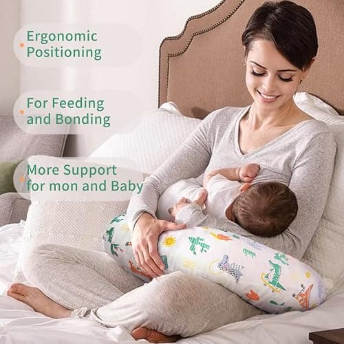 Resylp Nursing Pillow, Breast Feeding Pillows for Women, Removable Cotton Cover with Breathable Firm Fill, Baby Feeding Pillow for 0-12 Months, Breastfeeding Pillows, Machine Washable thumbnail 3
