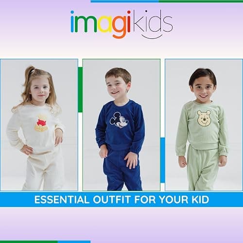 Disney Junior Lightweight Ribbed Velour Sweatshirt and Jogger Pants Outfit Set Infant to Big Kid Sizes (12 Months - 14-16) thumbnail 3
