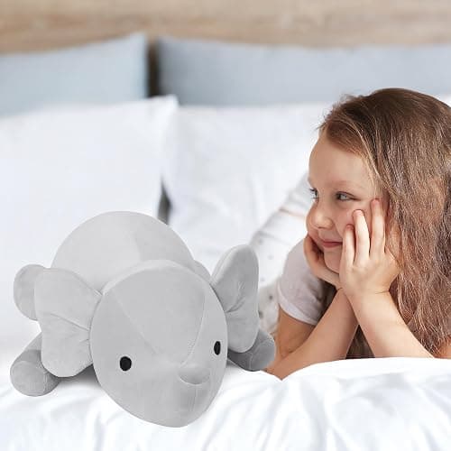 WeBingo 4.2 lbs Elephant Weighted Stuffed Animals, 24" Weighted Elephant Plush Toy Weighted Plush Animal Throws Pillows Gifts for Kids & Adults(Gray) thumbnail 5