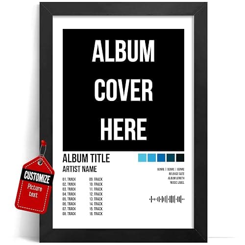 Custom Album Cover Print, Choose Your Own Album, Personalized Music Poster with Tracklist & Song Code, Framed or Unframed Wall Art Canvas, Gift for Music Lovers, Birthday & Graduation Gift for Him or Her - Image 1