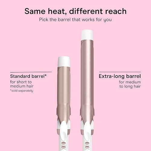 Conair Extra Long Curling Iron, Double Ceramic, 1 1/4", White/Rose Gold | Extra-long 7.5" hair curler and hair waver for every hair type with 30 heat settings, built-in heat protection, and auto-off thumbnail 8