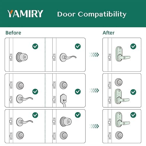 Smart Door Handle Lock with Keypad: Yamiry Fingerprint Smart Knob - Keyless Entry Digital Lock for Front Door - Deadbolt with APP - Generate Passcode Remotely - DIY Installation thumbnail 6