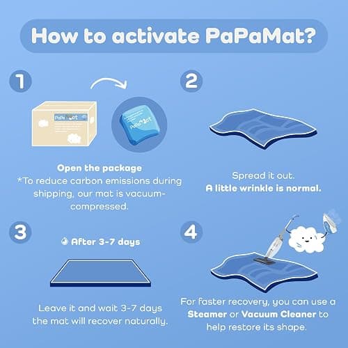 PAPAMAT 1.5" Thick Baby Play Mat for Floor 59x79 Soft Foam Mats, Dark Grey | Memory Mat for Baby to Play, Waterproof Easy Care with Non-Slip Tummy Time Play Mat for Nursery Playroom Classroom thumbnail 8