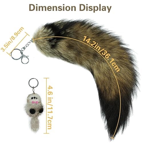 Beviliu Fox Tail Fur Keychain Cosplay Toy Party Costume Furry Wolf Tails Christmas Gift Handbag Accessory Key Chain Ring Hook thumbnail 7