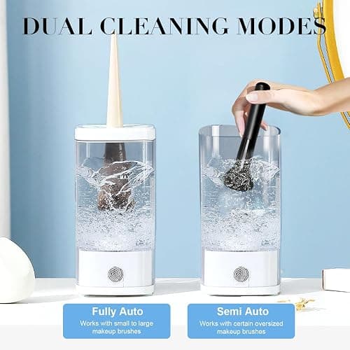 Electric Makeup Brush Cleaner, 2026 New Automatic MakeupBrush Cleaner Machine Portablefor USB Makeup Brushes Cleaner for Deep Cleaning All Size Beauty Makeup Brushes (Transparent) thumbnail 5