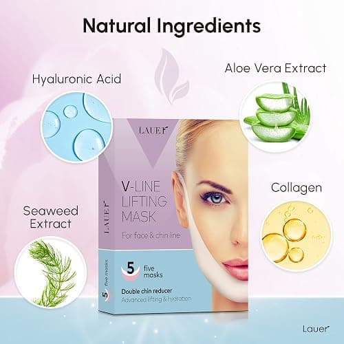V Shaped Contouring Face Mask Line Shaping Lifting Belt Neck Reduction Jawline Shaper Lift Up Tape Enhancer Patch Firming Tightening Skin Chin Collagen Hyaluronic Acid Stocking Stuffers Women 5 pcs thumbnail 4