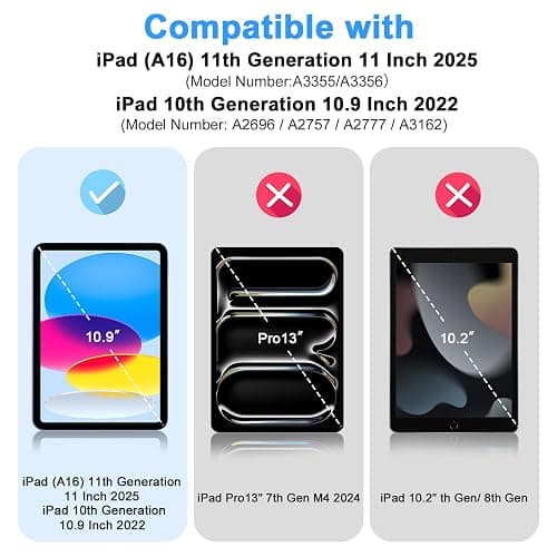 avakot 2 Pack Tempered Glass Screen Protector for iPad 11th A16 &10th Gen | Clear Ultra Touch Sensitive Film, Case Friendly Design, Fits iPad 11th Gen 2025 & iPad 10th Gen 2022 thumbnail 2