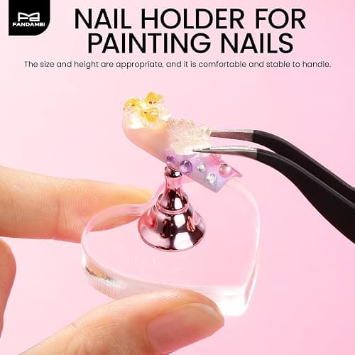 Fandamei Nail Stand, 2 Set Nail Holder for Painting Nails, Nail Stands for Press on, Press on Nail Stand for Practice, Magnetic Acrylic Nail Display Holders for Nail Art with Double-sided Tape thumbnail 5