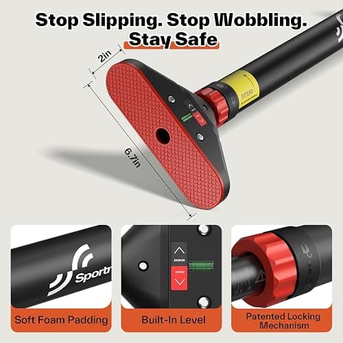 Sportneer Pull Up Bar for Doorway, No-Drill, Adjustable 29.5-37 in, 440 lb | Doorway Fit, No-Drill, Secure Lock, Adjustable, 440 lb, Home Gym Upper Body Workout,Strength Training thumbnail 5