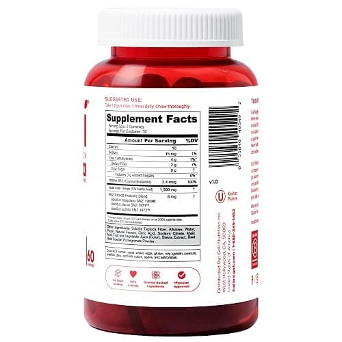 Goli Zero Sugar Trio- World's First 3-in-1 Pre, Post, Probiotic, Apple Cider Vinegar with Vitamin B12 and Probiotics, Ashwagandha & L-Theanine, Vitamin D gummies. Vegan, Gelatin & Gluten-Free, Non-GMO thumbnail 4