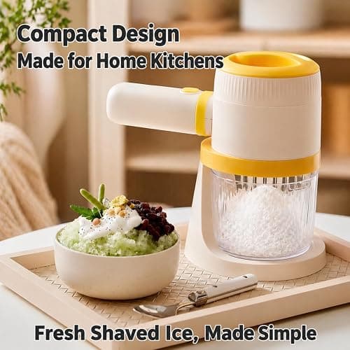 LumenOrbit Electric Snow Cone Shaved Ice Machine, Handheld Shaved Ice & Slushy Maker, Premium Portable Ice Shaver Slushie Machine, 1-year Manufacturer’s Warranty, Yellow thumbnail 6