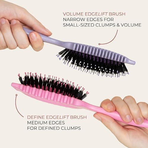 Bounce Curl Define EdgeLift Brush, 5-in-1 Tool for Effortlessly Defined Curls, Waves & Coils, Reduces Frizz - Pink thumbnail 4