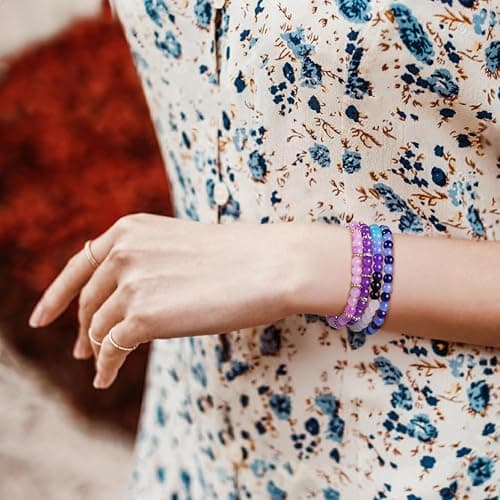 Funtopia 1368pcs 6mm Glass Beads for Bracelets Jewelry Making Supplies | 34 Colors Crystal Round Glass Beads for DIY Earrings Necklace Crafts with Spacer Beads and Charms, Solid and Gradient Colors thumbnail 6
