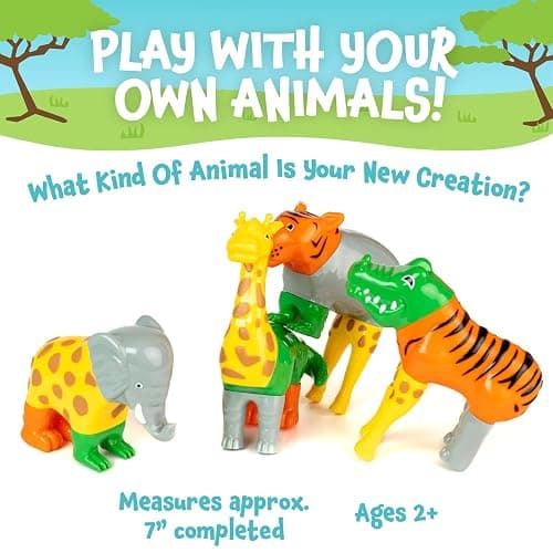 POPULAR PLAYTHINGS Magnetic Animals for Toddlers 1-3, Mix or Match Animal Toys, Set of 4 Gift for Kids - Jungle Animals thumbnail 6