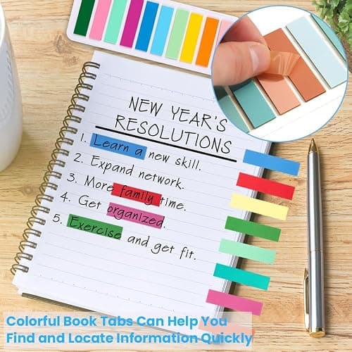 XIMISHOP 3200pcs Sticky Tabs, 16 Packs Index Tabs Colored Mini Repositionable Book Page Markers Annotation Labels File Flags Tabs for Reading Notes, Books, Notebook,Classify Files, Office Supplies thumbnail 7