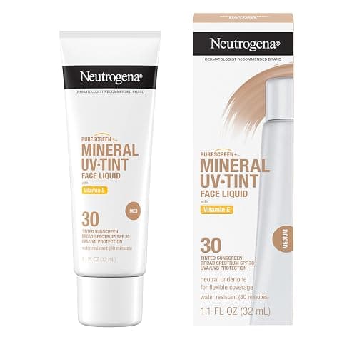 Neutrogena Purescreen+ Tinted Sunscreen for Face with SPF 30, Broad Spectrum Mineral Sunscreen with Zinc Oxide and Vitamin E, Water Resistant, Fragrance Free, Medium, 1.1 fl oz thumbnail 2