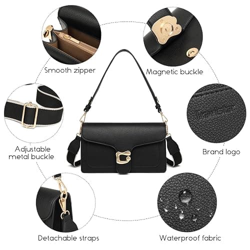 Travistar Crossbody Bags for Women Trendy - Small Cross Body Purse Shoulder Bag Leather Handbags Evening Clutch with 2 Straps thumbnail 6