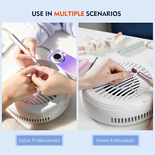 Goodoo Nail Dust Collector, Compact Nail Dust Collector for Beginner with Reusable Filter for Acrylic Nail Polishing Manicure Dust Collector Nail Tech Salon Home thumbnail 8