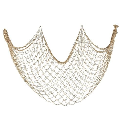 Patioland Decorative Fishing Net 80x40 Inch,Large Fish Nets Party,Caramel | Picture Fish Net,Photo Hanging Fishnet for Nautical Pirate Ocean Themed Hawaii Beach Under The Sea Halloween Party Decoration - Image 1