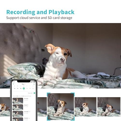 Armorcope Pet Camera, 2K HD Dog Camera with Phone APP, 360° Pan/Tilt View Puppy Cam, One Click Call for Baby Monitor, MagivPix Night Vision,Motion Tracking Alarm with Cloud/Local SD -2 Pack thumbnail 7