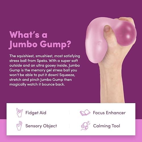 Speks Jumbo Gump Stress Balls | Ultra Soft Squishy Fidget Toy for Adults & Teens | Stress Relief & Desk Toy | Moon Jelly thumbnail 3