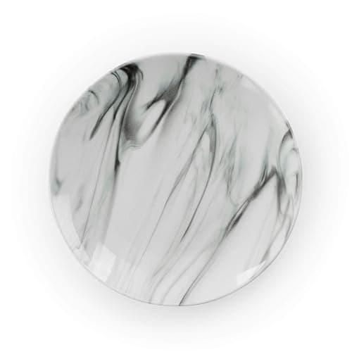 Elama Fine Marble 16 Piece Stoneware Dinnerware Set in Black and White - 16 Piece - Black and White Marble thumbnail 11