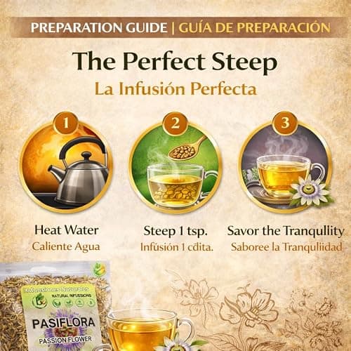 Pasiflora Herbal Tea – 4 oz (113 g) – Passionflower Loose Leaf Blend – Traditional Herbal Infusion – 100% Natural, Wildcrafted, Caffeine-Free, Vegan, Non-GMO – by BexpertsUSA thumbnail 4