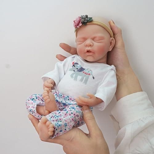 MYREBABY Lifelike Reborn Baby Dolls - 12-inch Full Silicone Newborn Girl, Real Life Baby Dolls with Clothes & Feeding Accessories Set for Kids Age 3+ thumbnail 5