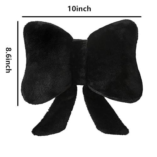 Novohive Bow Pillow Throw Pillows Butterfly Shaped Decorative Cute Pillows for Bed Sofa Cute Home Decor,Black 10 * 8inch thumbnail 3