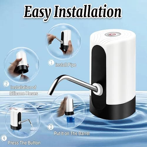 Water Table Pump, Portability Electric Water Pump with USB Data Cable,White Automatic Drinking Water Bottle Pump for Travel, Kitchen, Home, Office thumbnail 6