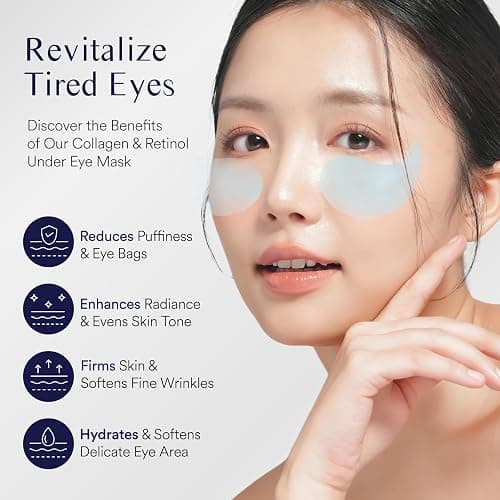 Under Eye Patches for Puffiness and Bags: Eye Mask for Puffy Eyes and Dark Circles Treatment with Collagen Hyaluronic acid - Women Cooling Gel Pads for Brightening Hydrating Anti-Wrinkles 30 Pairs thumbnail 2