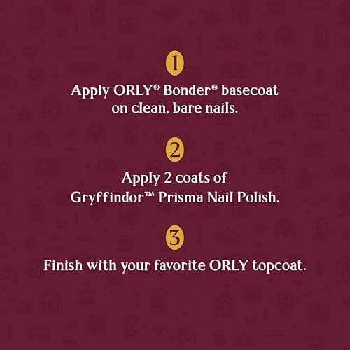 Orly x Harry Potter Prisma Nail Polishes | Enchanting Gryffindor, Ravenclaw, Slytherin & Hufflepuff House Colors | Shimmery Nail Lacquers that Glitter and Glow 0.6fl oz (Gryffindor) thumbnail 4
