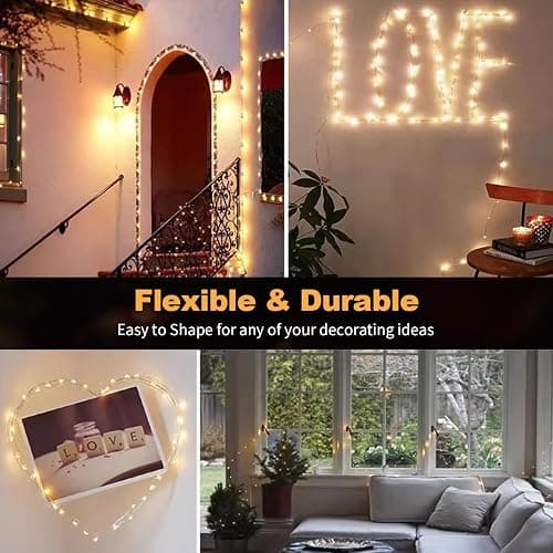 20 Pack LED Fairy Lights Battery Operated,3 Features Blinking Slowly Blinking & just on 7FT 20 LED Waterproof Mini Twinkle String Lights for Wedding Mason Jars Party Christmas Decorations(Warm White) thumbnail 7
