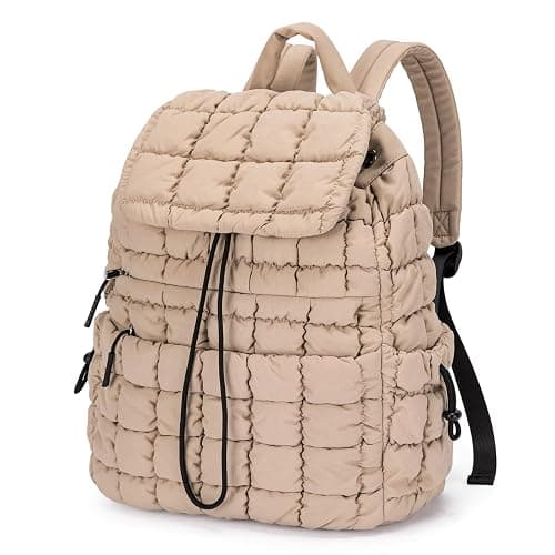 CLUCI Puffy Quilted Backpack Purse for Women, Casual Lightweight Daypack for Women Travel - Image 1