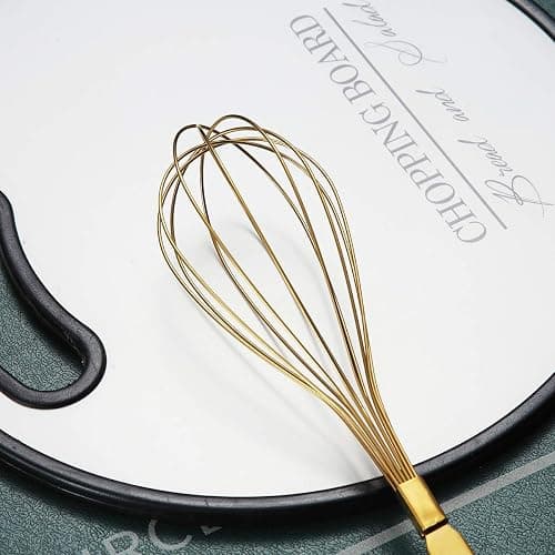 Gold Whisk, Berglander Whisk For Cooking With Titanium Gold Plating, Stainless Steel Balloon Whisk, Sturdy Kitchen Wire Whisk Set for Cooking, Baking, Blending, Beating, Dishwasher Safe, Easy to Clean thumbnail 3