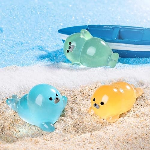 titihuirie 100 Pcs Mini Seals Miniature Seal Figurines Tiny Seal Resin Seal for DIY Fairy Garden Miniature Moss Landscape thumbnail 2