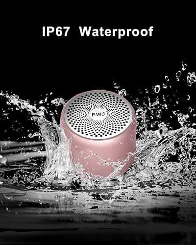 EWA Travel Case Packed, A106 Pro Portable Bluetooth Speaker with Custom Bass Radiator, Brief Design, IP67 Waterproof, Perfect Mini Speaker for Shower, Room, Bike, Car (Rosegold) thumbnail 4