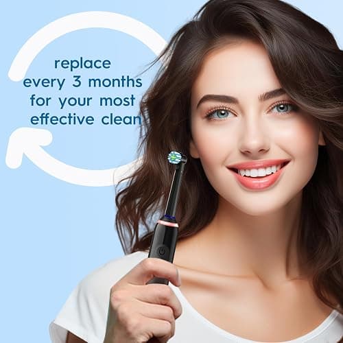 Replacement Heads Compatible with Braun Oral B Pro 1000, Genius X, Smart 1500 Electric Toothbrush, 8 Pcs Precision Brush Heads Refills Compatible with Oral B (Black) thumbnail 8