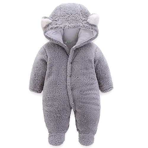 CYTAFE Baby Clothes Winter Snowsuit Cute Bear Suit Newborn Infant Coats Toddler Bodysuits Jumpsuit for Baby Boys Girls - Grey - 9-12 Months