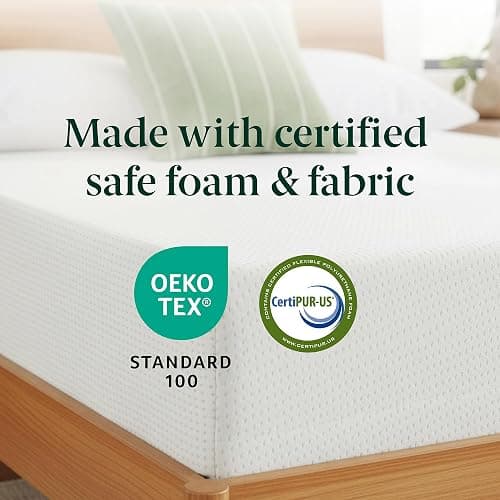 Zinus Green Tea Memory Foam Mattress 6 Inch, Pressure-Relieving Comfort & Full-Body Support, Naturally Fresh, Medium Firm Feel, CertiPUR-US & Oeko-TEX Certified Safe Materials, Twin thumbnail 7