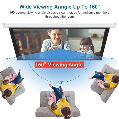 INMOZATA Pull Down Projector Screen White, 72in Wall & Ceiling Mounted HD Projection Screen with 4:3 Ratio Matte White Screen for Home School Cinema Theater Outdoor Indoor Public Display (140x105cm) thumbnail 6