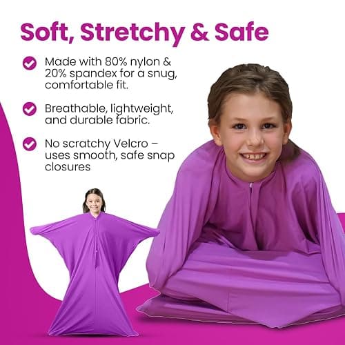 SENSORY4U Sensory Sack Body Sock – Stretchy Compression Suit for Kids – Great for Play, Movement, and Body Awareness thumbnail 2