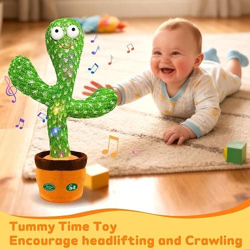 Hunfur Interactive Baby Toys Dancing Talking Cactus Toy,Funny Gift for Infant, Singing Record Repeat What You Say Light Up Toy for Toddler Boy Girl (Volume Adjustment) thumbnail 5