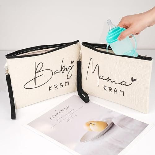 2 Stück Mama Geschenk zur Geburt,Baby Kram Kosmetiktasche Bag,Werdende Mama Geschenk,Mama Tasche mit Reißverschluss,Geschenke für Babyparty,Mutter Beutel für Mama Neue Mama Geschenke Mama zu Werden thumbnail 2