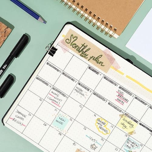 STATIONERY ISLAND Taccuino Puntinato A5, Bullet Dotted Journal Puntinato 360 pagine, Notebook Quaderno Appunti a pois Carta Spessa da 100gsm, Copertina Rigida, Portapenne, Tasca Interna, 2 Segnalibri thumbnail 9