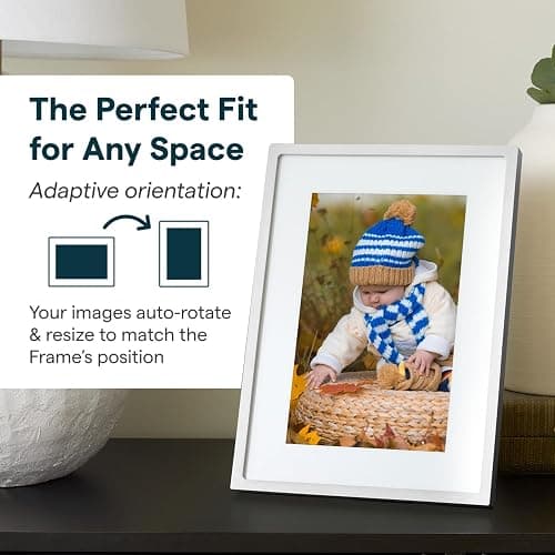 Skylight Digital Picture Frame 2 – 10" Full HD Wi-Fi Touch Screen, 16GB Digital Photo Frame, Load Photos & Videos Directly from Phone, Anti-Glare – Ideal for Personalized Gifting, Classic White thumbnail 6